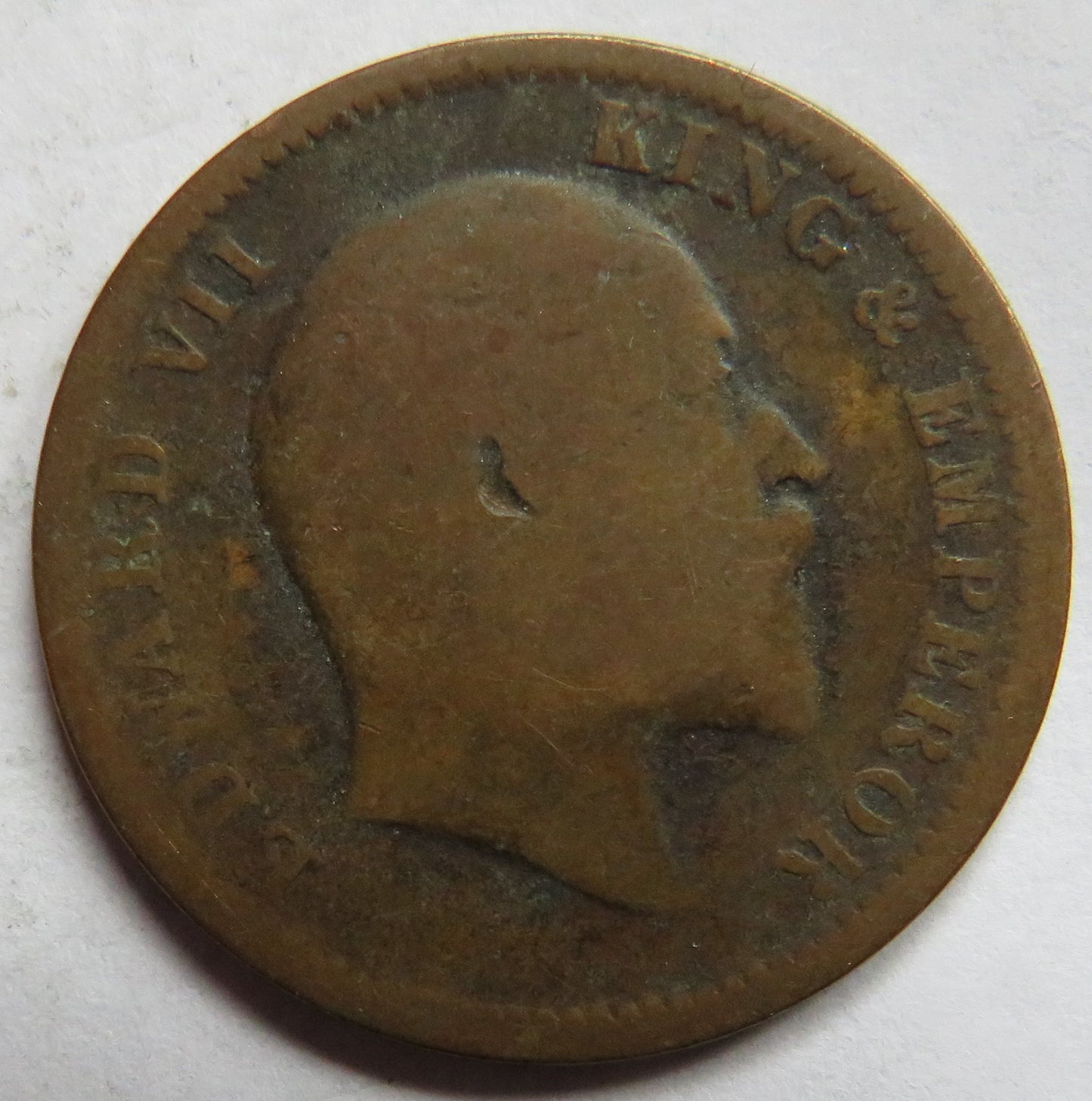 1908 King Edward VII India 1/4 Anna Coin