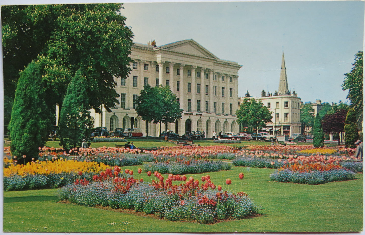 Vintage Postcard of Imperial Gardens and Queens Hotel, Cheltenham