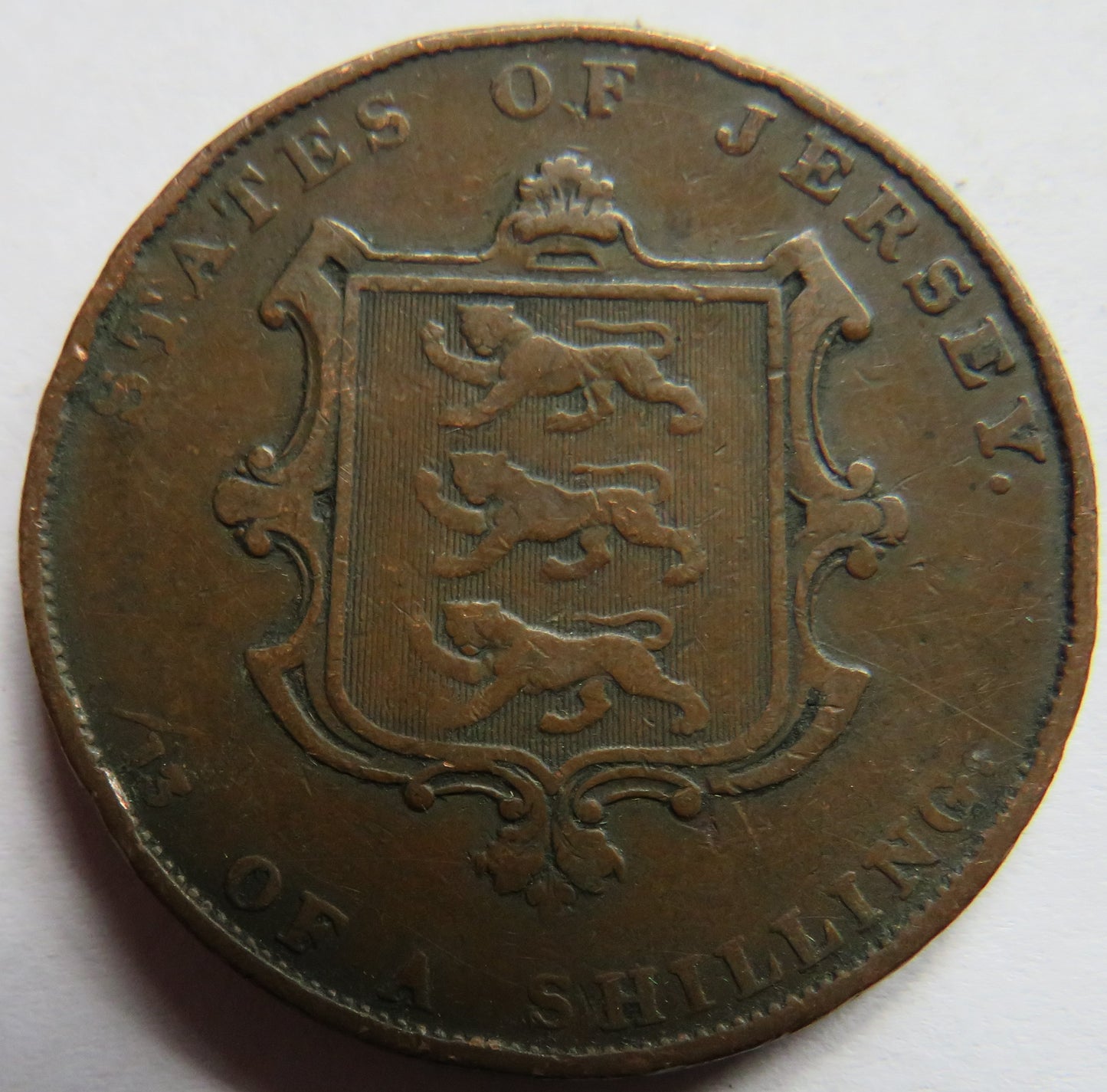 1841 Queen Victoria States of Jersey 1/13th of A Shilling Coin