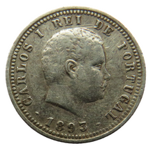 Load image into Gallery viewer, 1893 Portugal Silver 100 Reis Coin
