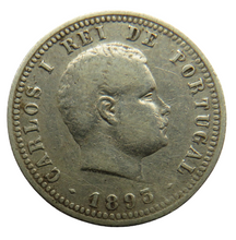 Load image into Gallery viewer, 1893 Portugal Silver 100 Reis Coin

