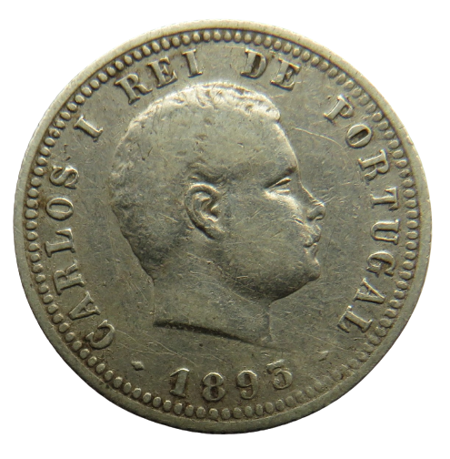 1893 Portugal Silver 100 Reis Coin