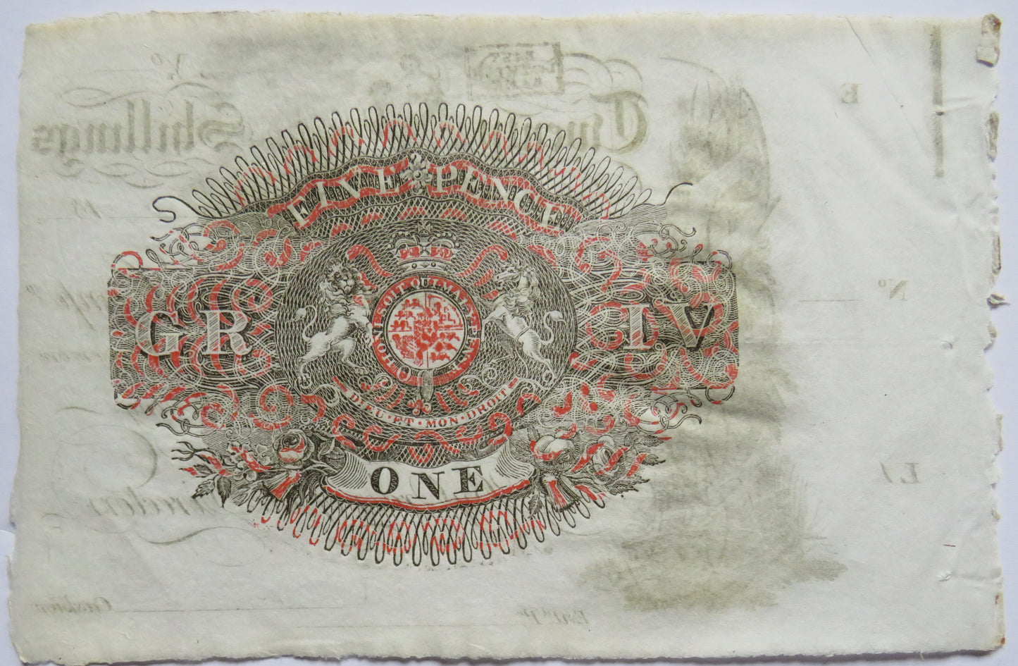 Early 19thC The East Lothian Banking Company Twenty Shillings £1 Note Unissued