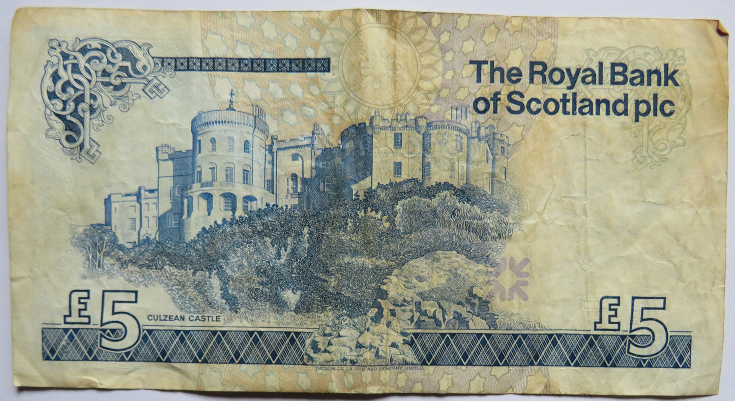 1987 The Royal Bank of Scotland £5 Five Pound Banknote R.M. Maiden
