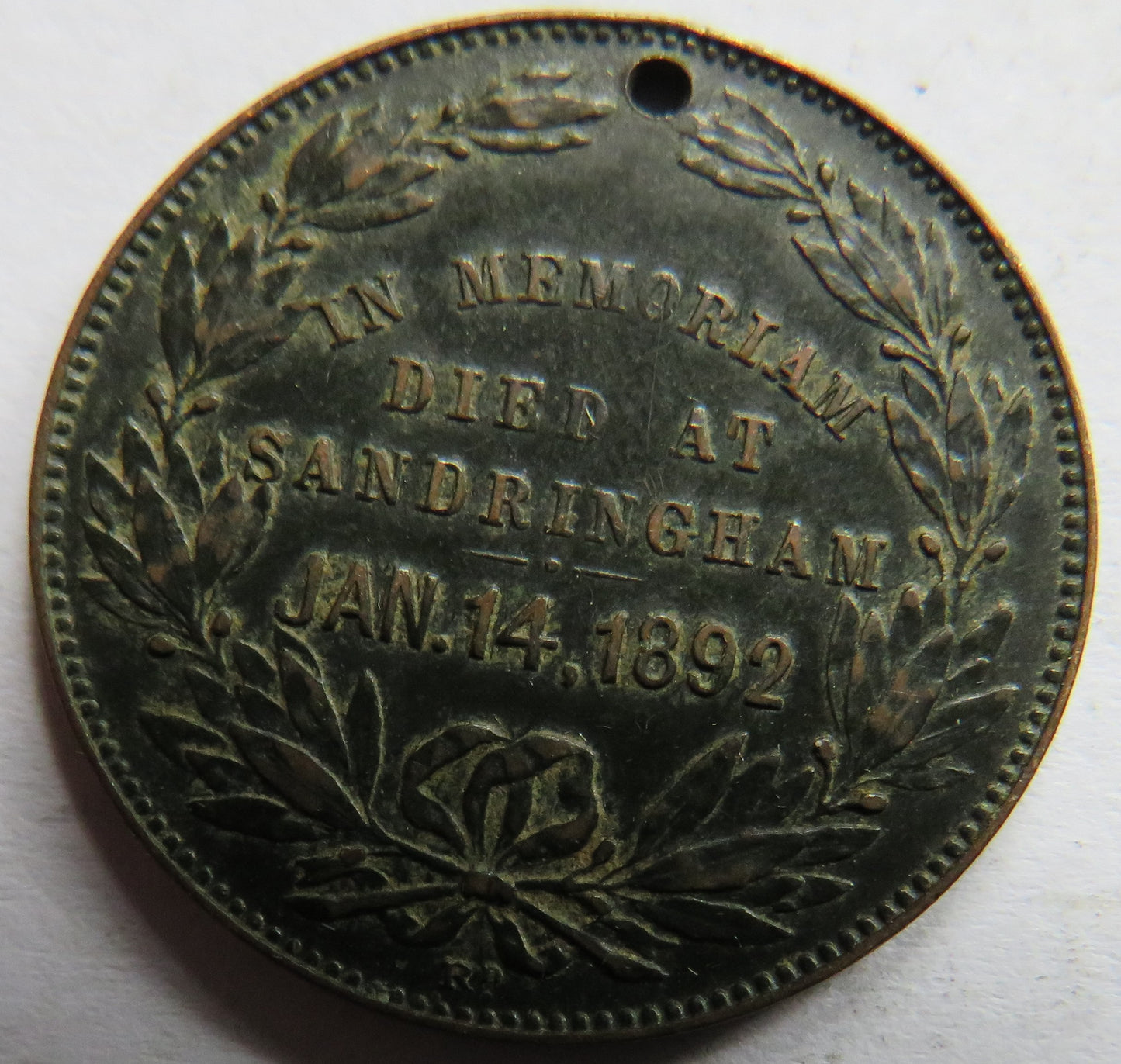 1892 Duke of Clarence & Avondale Died At Sandringham 1892 Medallion