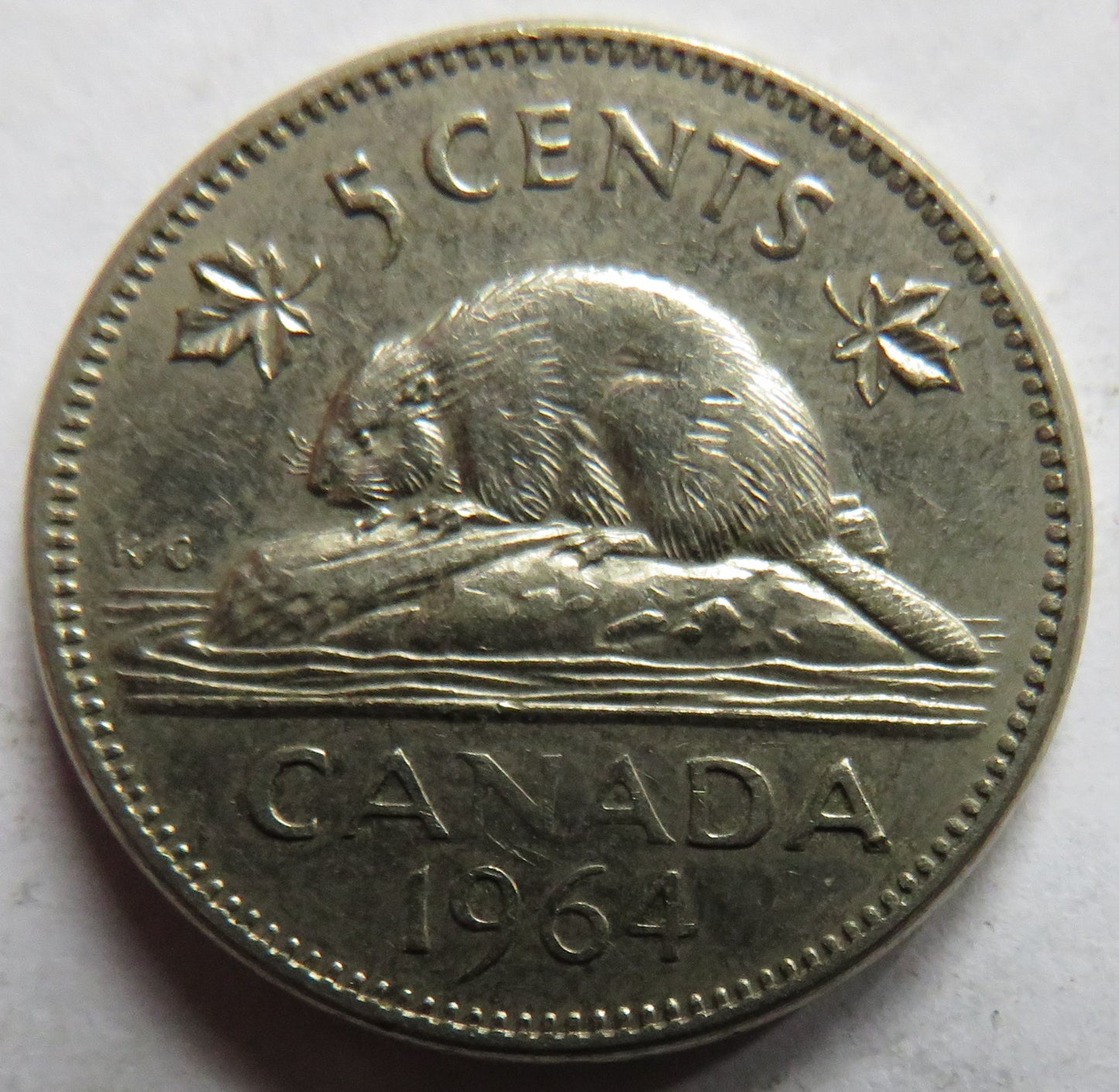 1964 Queen Elizabeth II Canada 5 Cents Coin