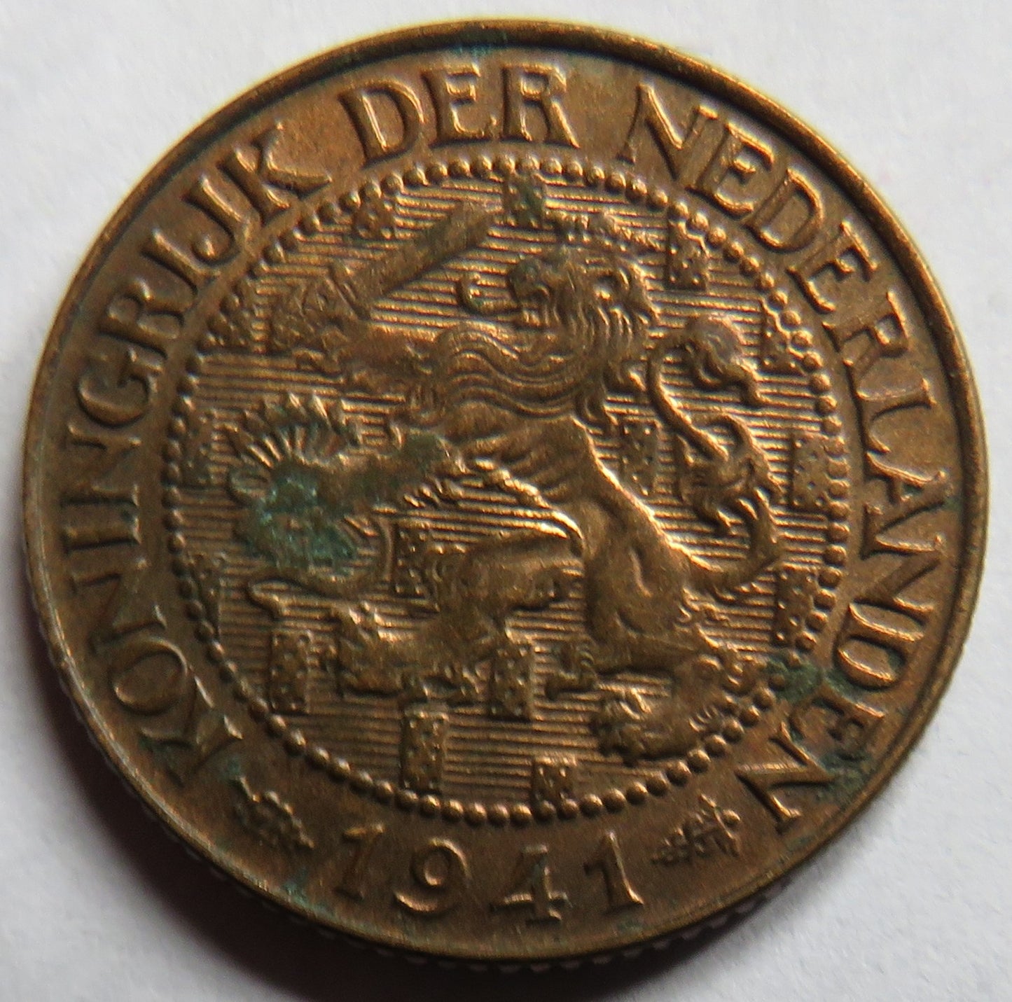 1941 Netherlands One Cent Coin