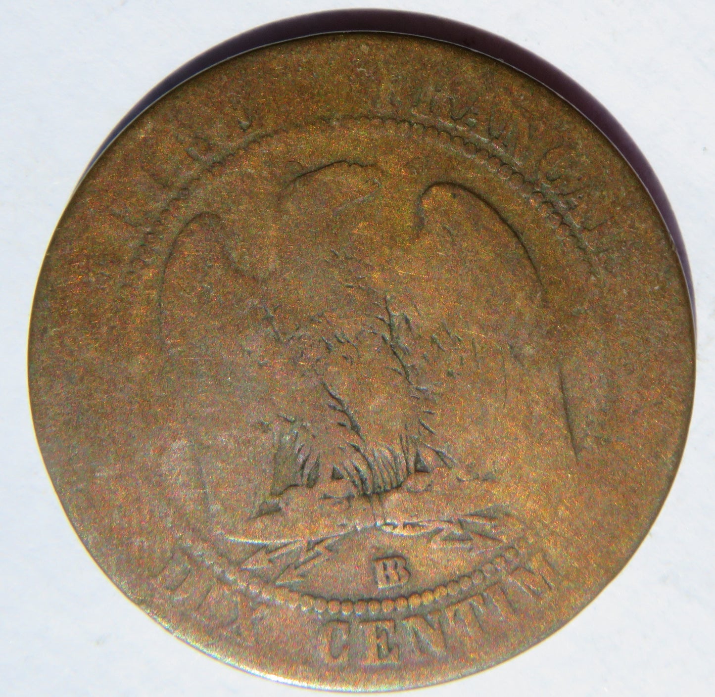 1863 France 10 Centimes Coin Stamped "Pear's Soap"