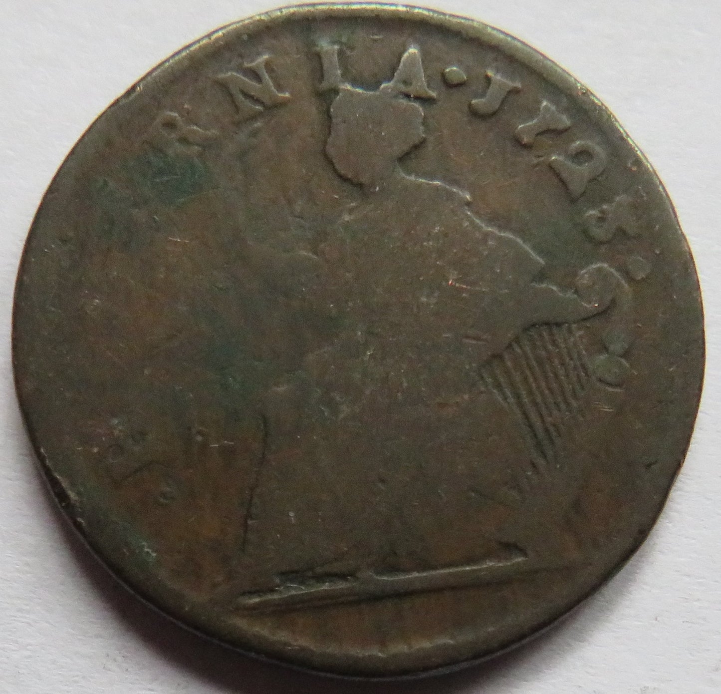 1723 William Woods Halfpenny Coin - Colonial - Ireland / America
