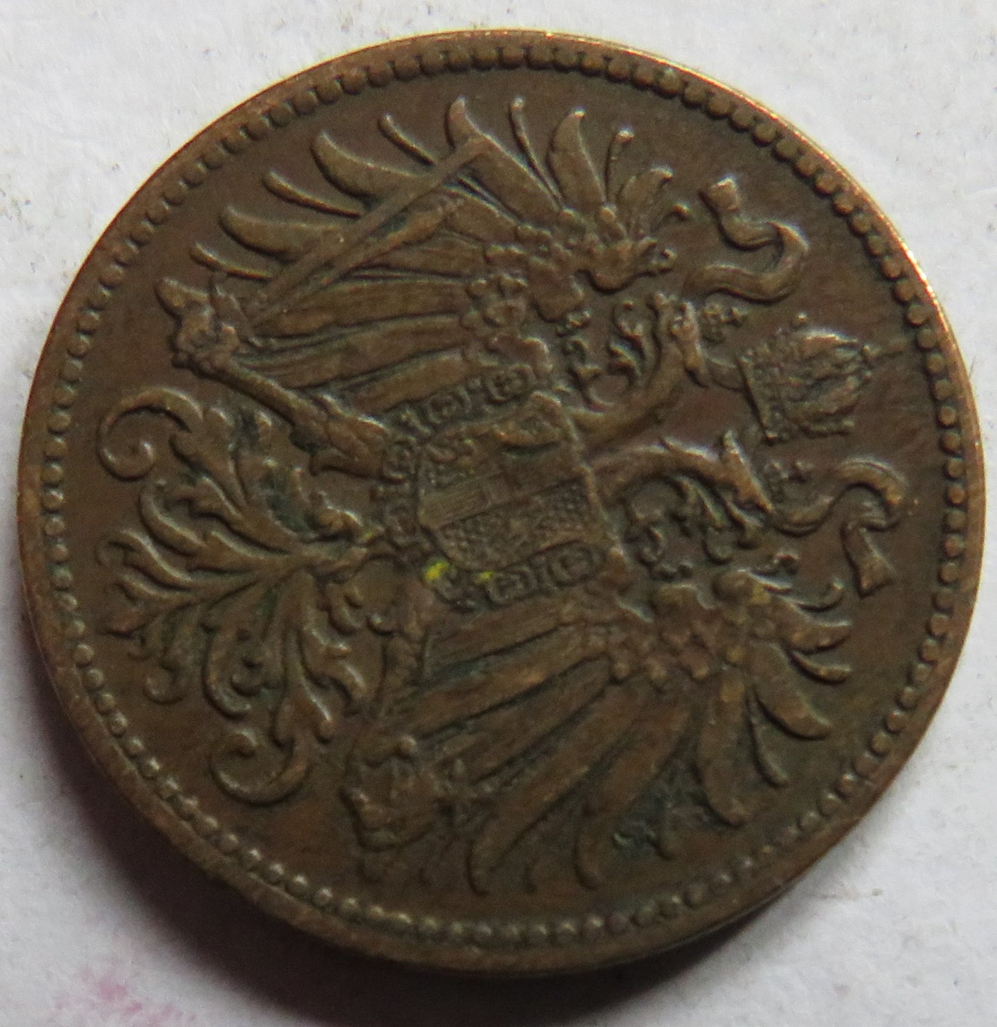 1895 Austria One Heller Coin
