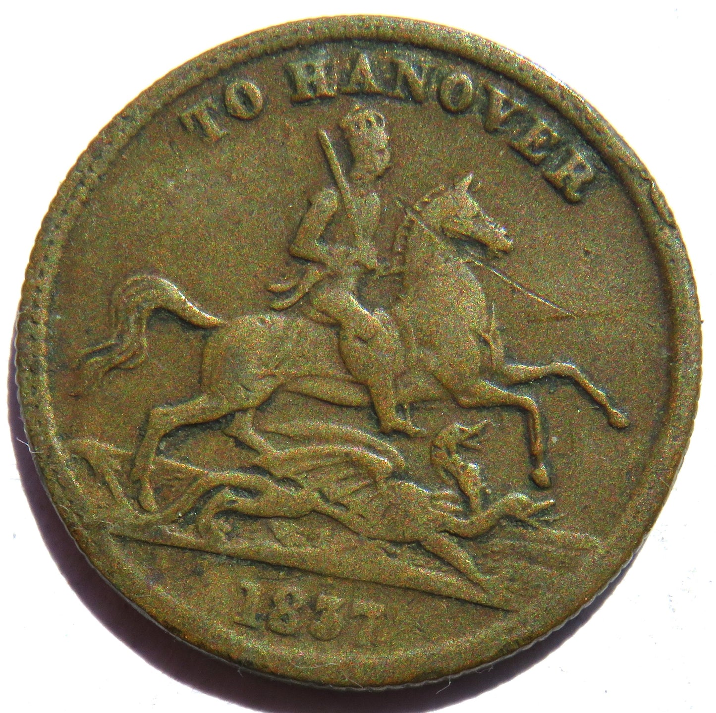 1837 Queen Victoria " To Hanover" Cumberland Jack Token