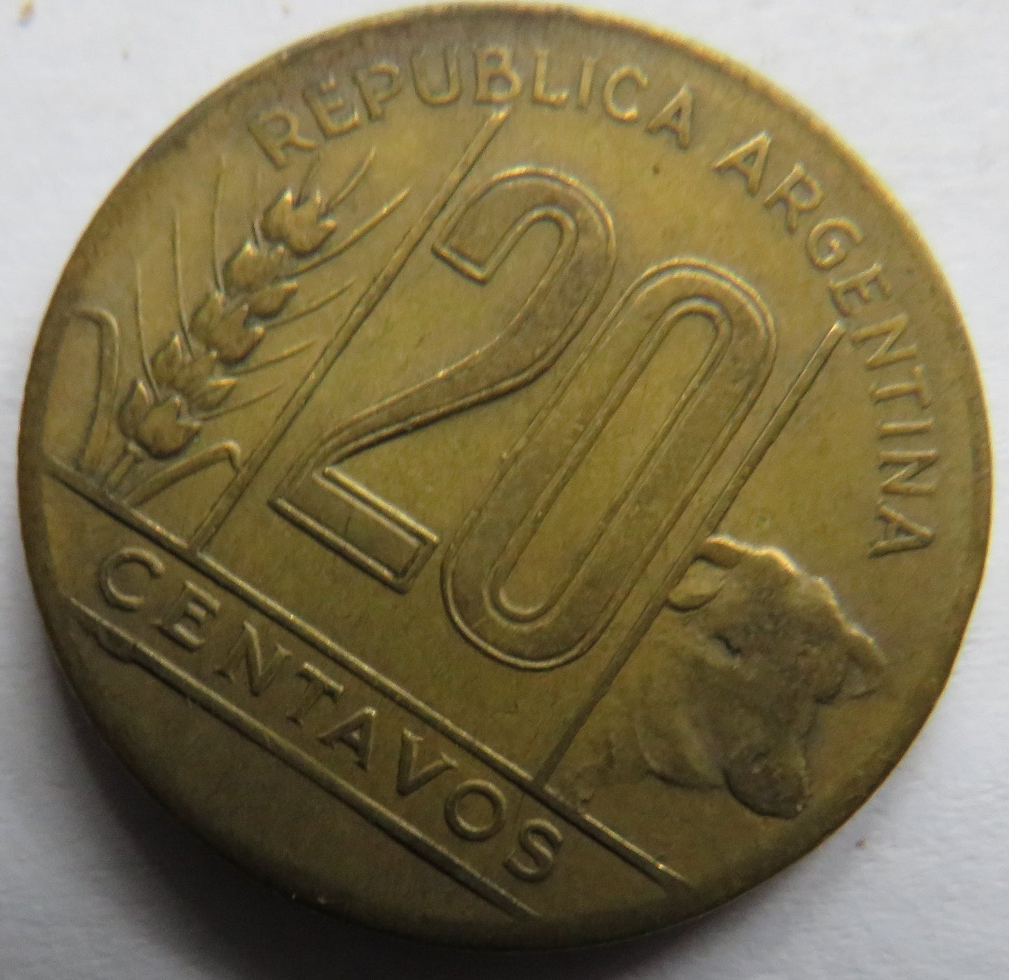 1946 Argentina 20 Centavos Coin