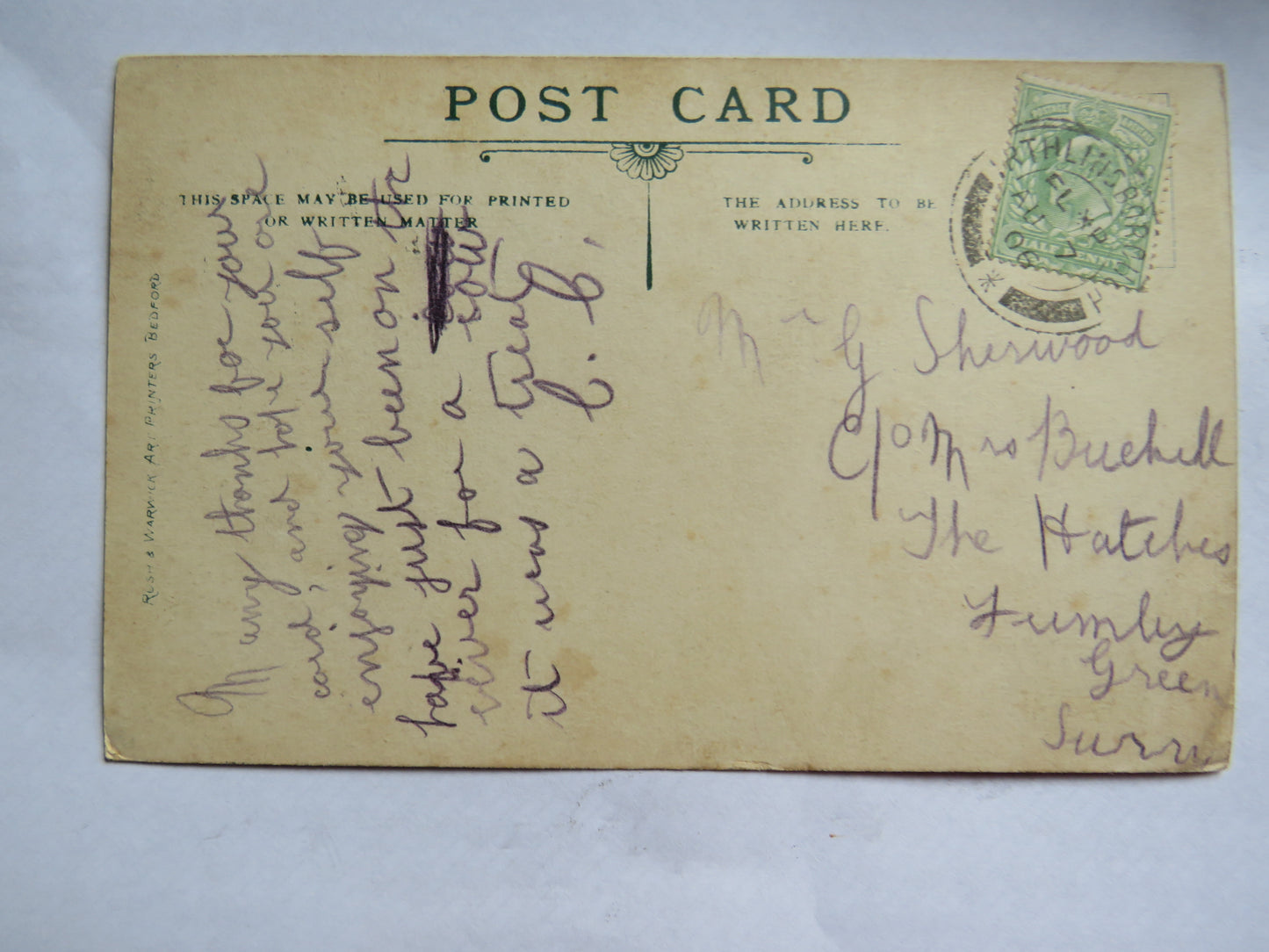 Vintage Postcard of Winchenden Priory, 1906