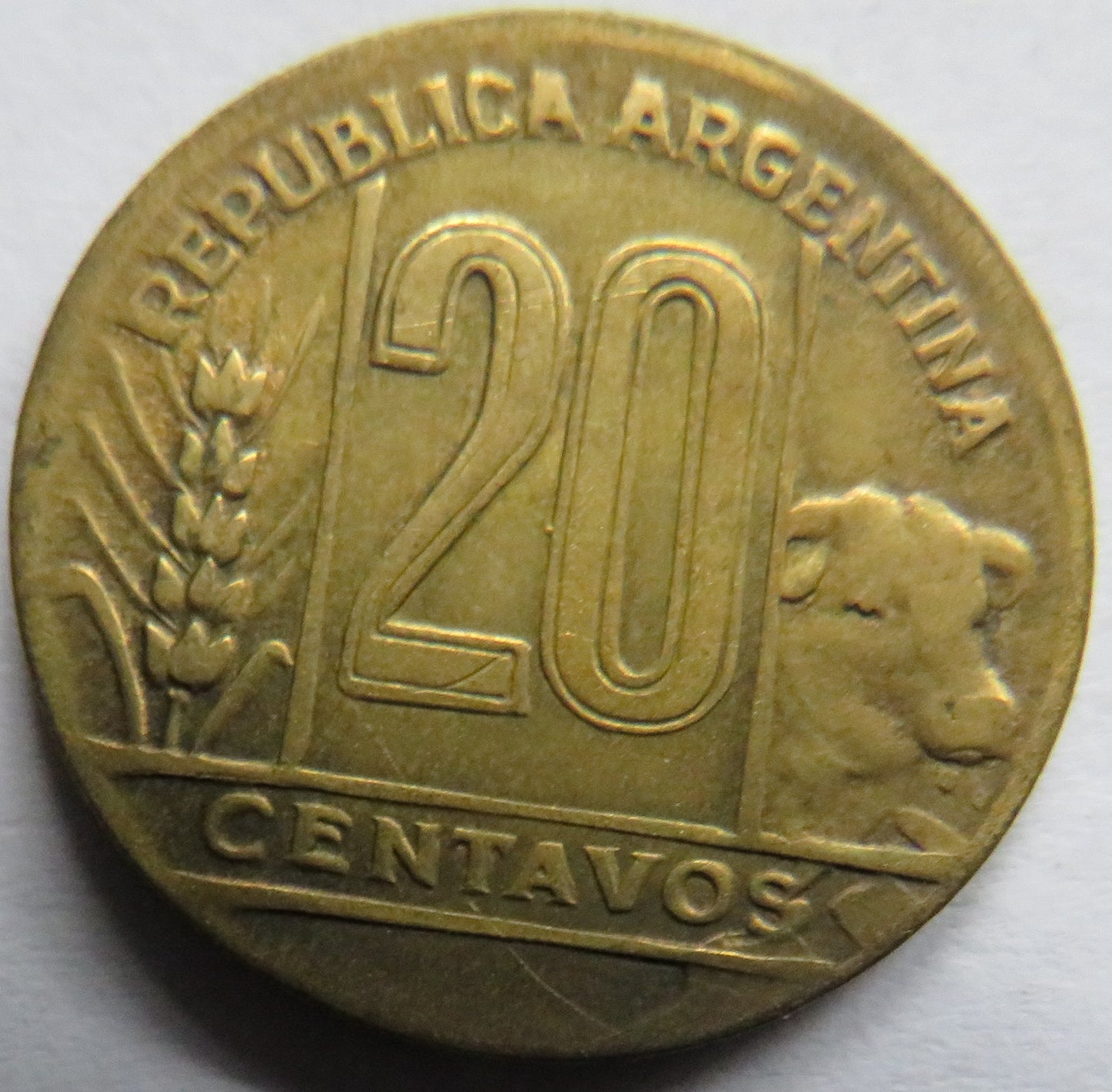 1948 Argentina 20 Centavos Coin
