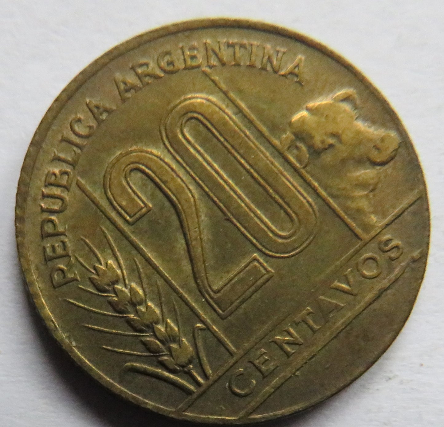 1949 Argentina 20 Centavos Coin