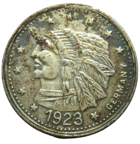 1923 Indian Head Token / Toy Money Made In Germany