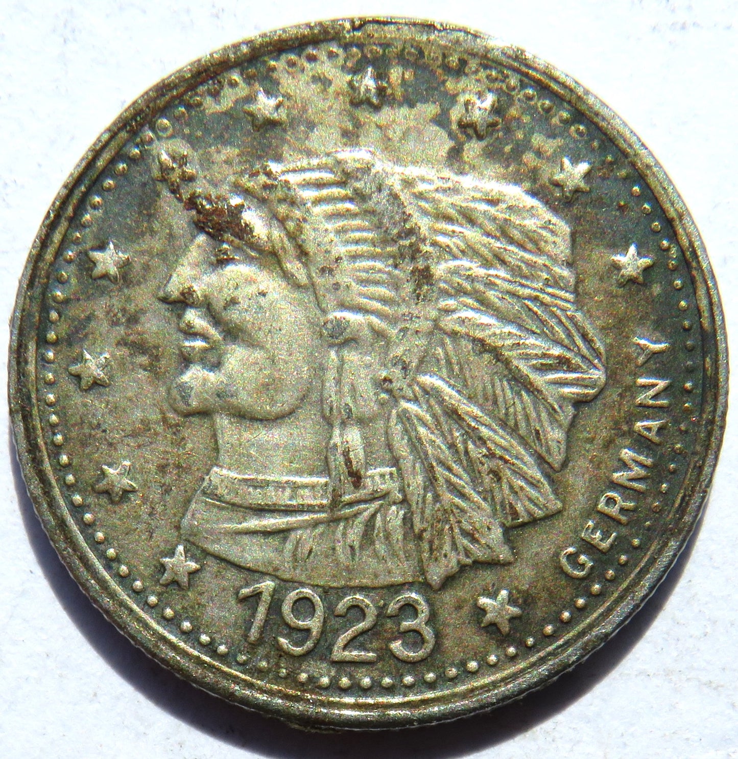 1923 Indian Head Token / Toy Money Made In Germany