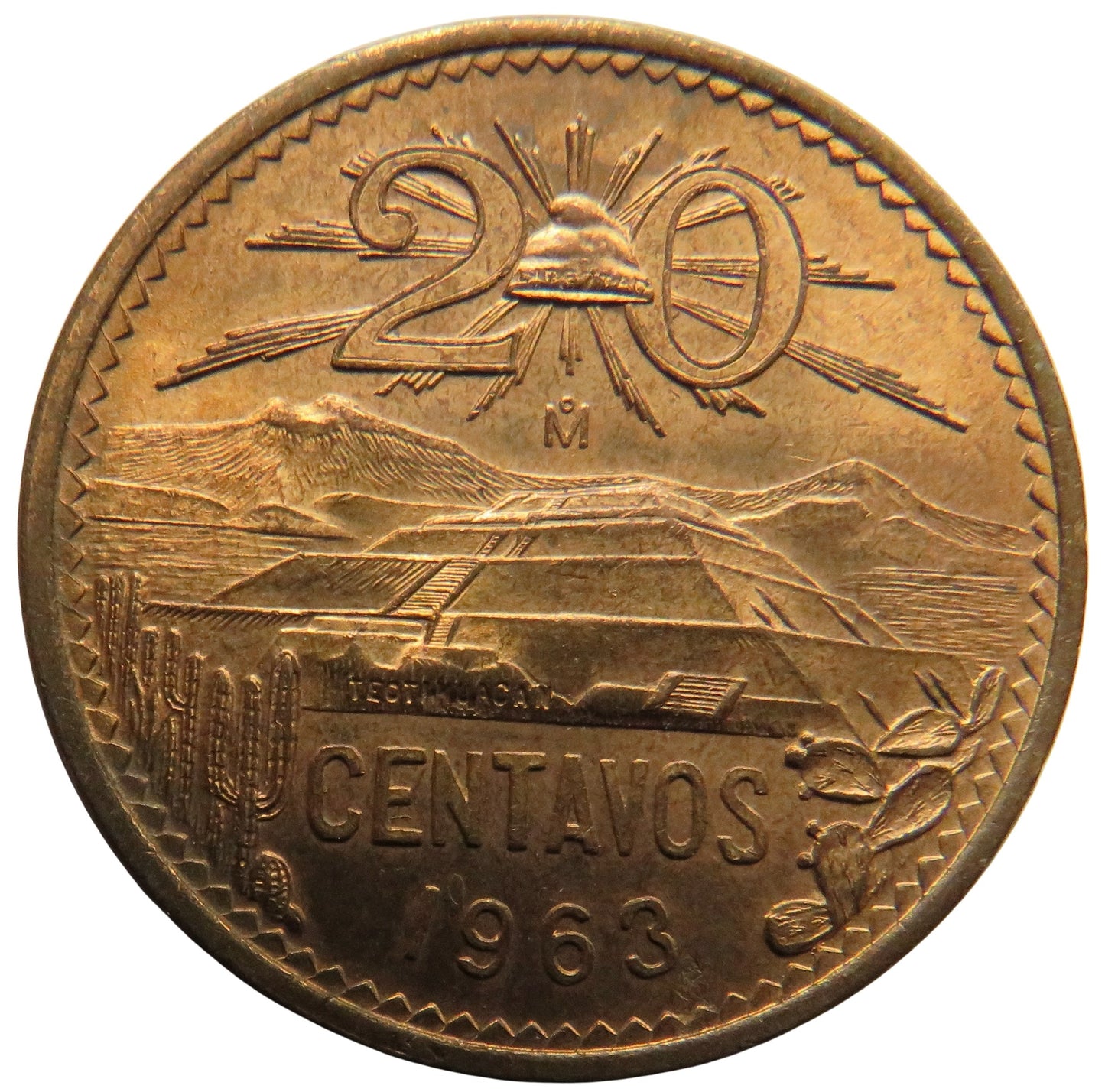 1963 Mexico 20 Centavos Coin In High Grade