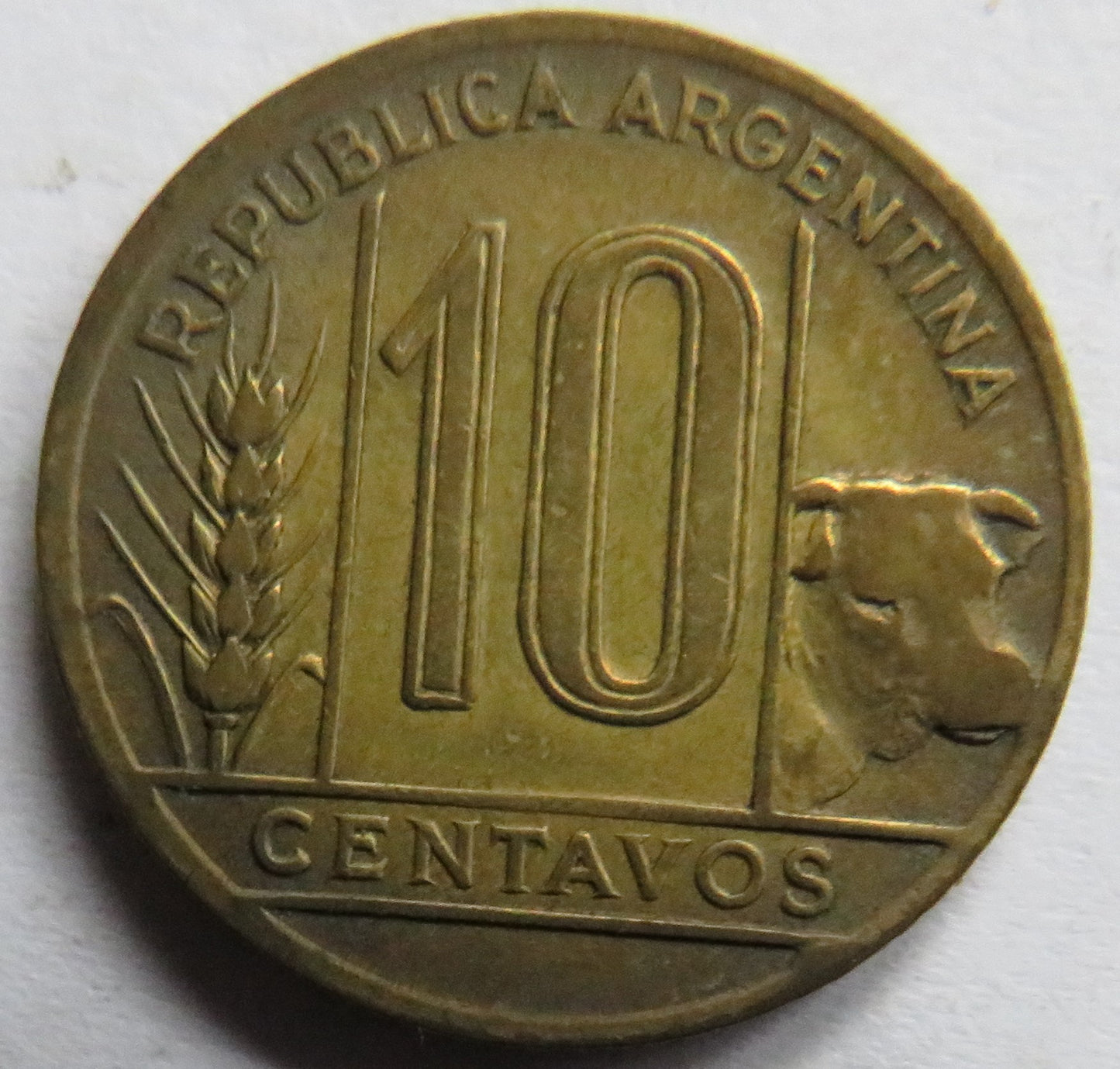 1946 Argentina 10 Centavos Coin