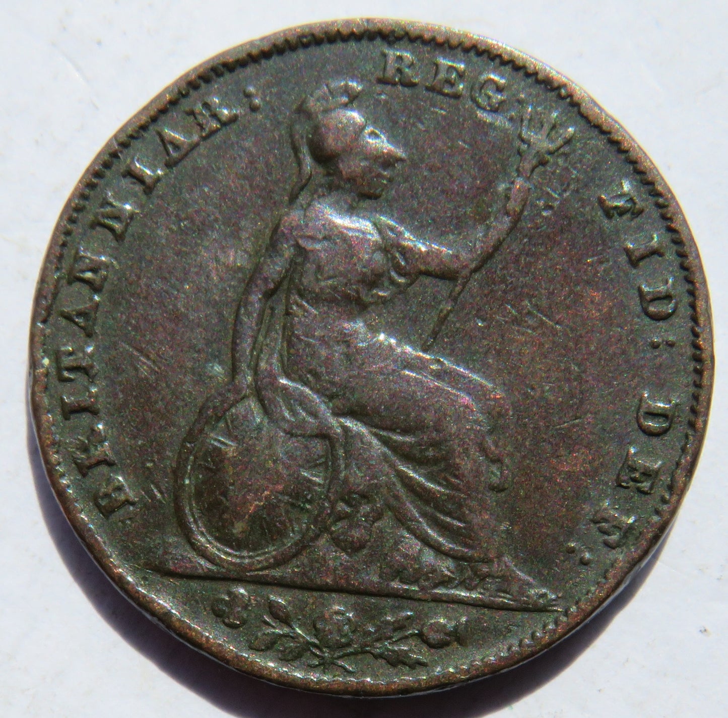 1855 Queen Victoria Young Head Farthing Coin - Great Britain