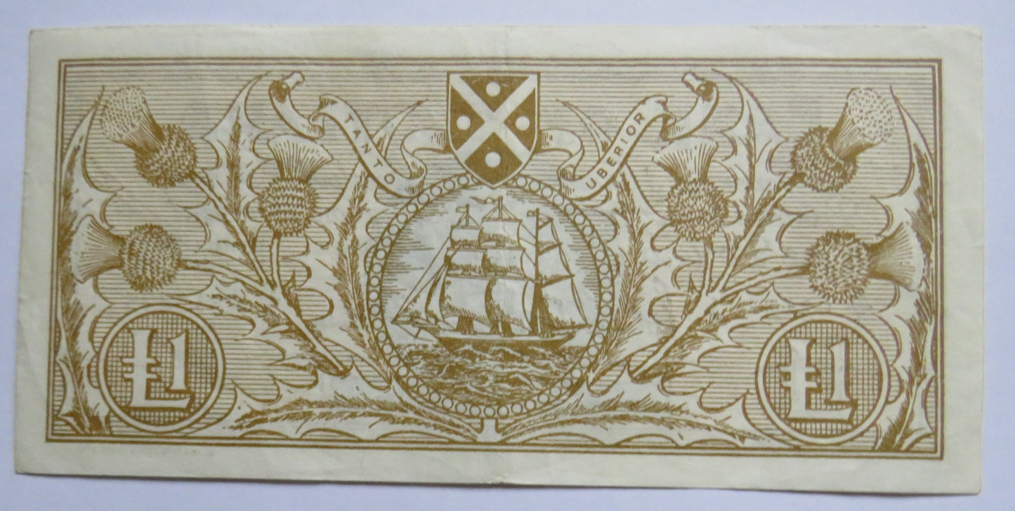 1966 Bank of Scotland £1 One Pound Banknote A/T