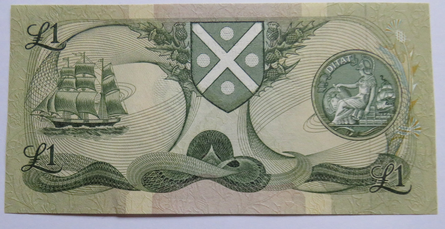 1988 Bank of Scotland £1 One Pound Banknote E/5