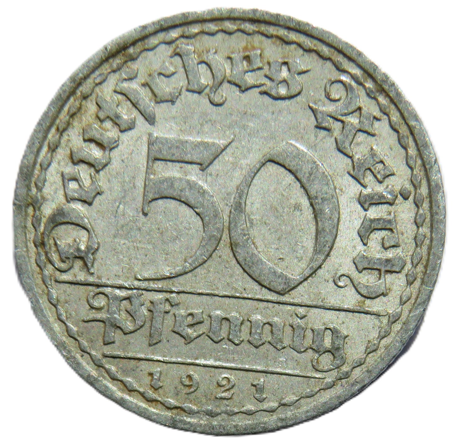 1921-A Germany - Weimar Republic 50 Pfennig Coin