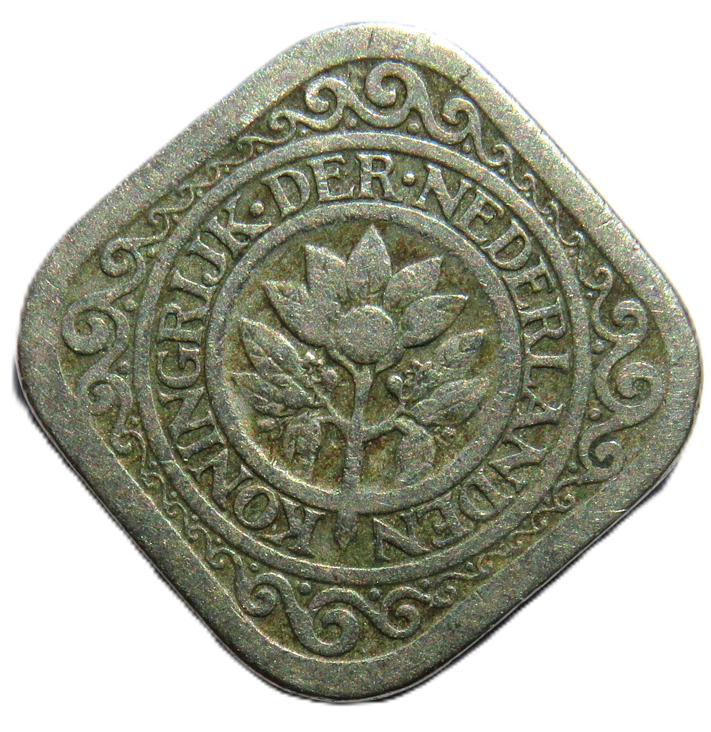 1913 Netherlands 5 Cents Coin