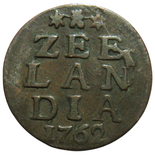 1762 Netherlands Province of Zeeland One Duit Coin