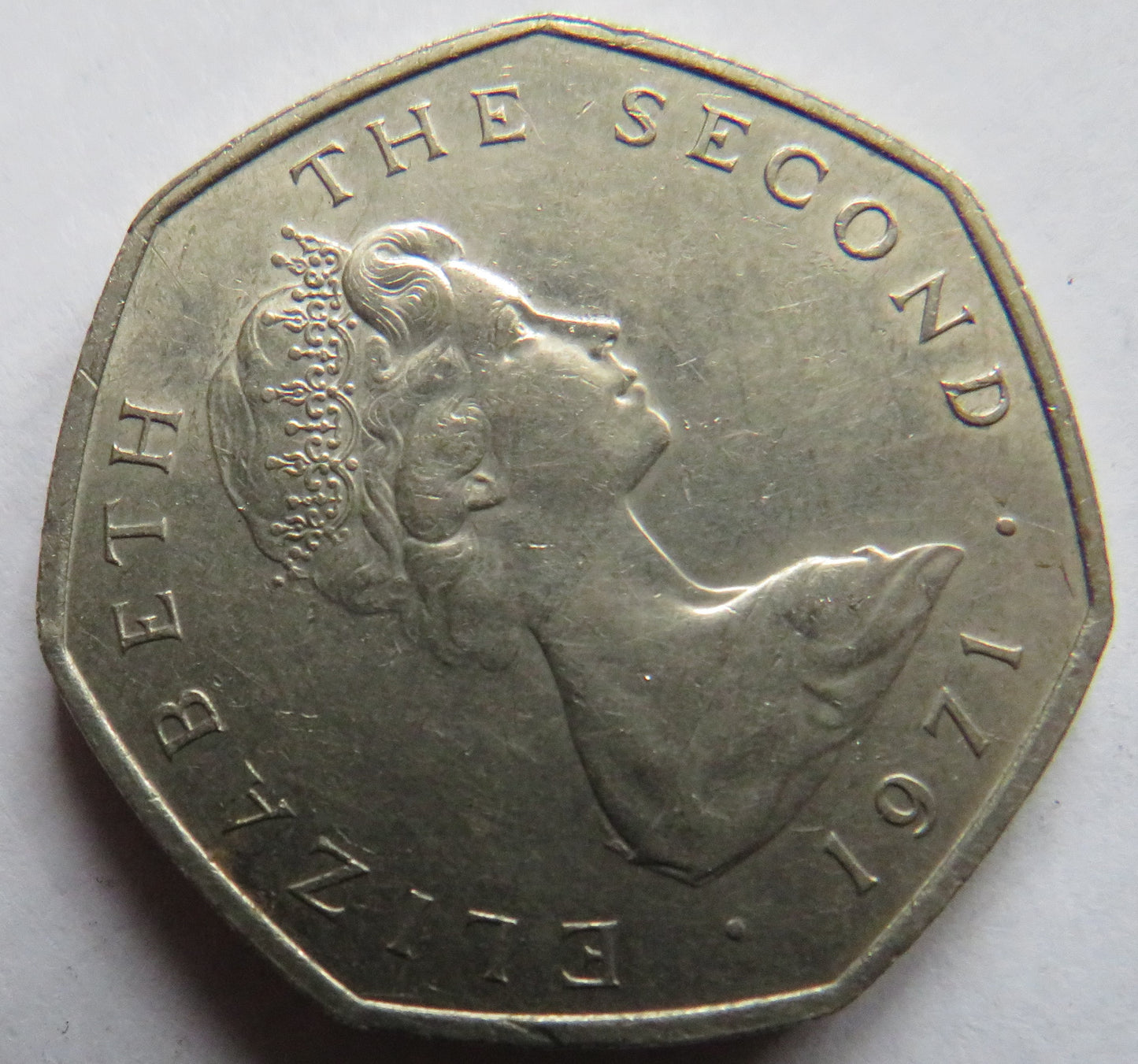 1971 Isle of Man 50p Fifty Pence Coin Viking Longboat