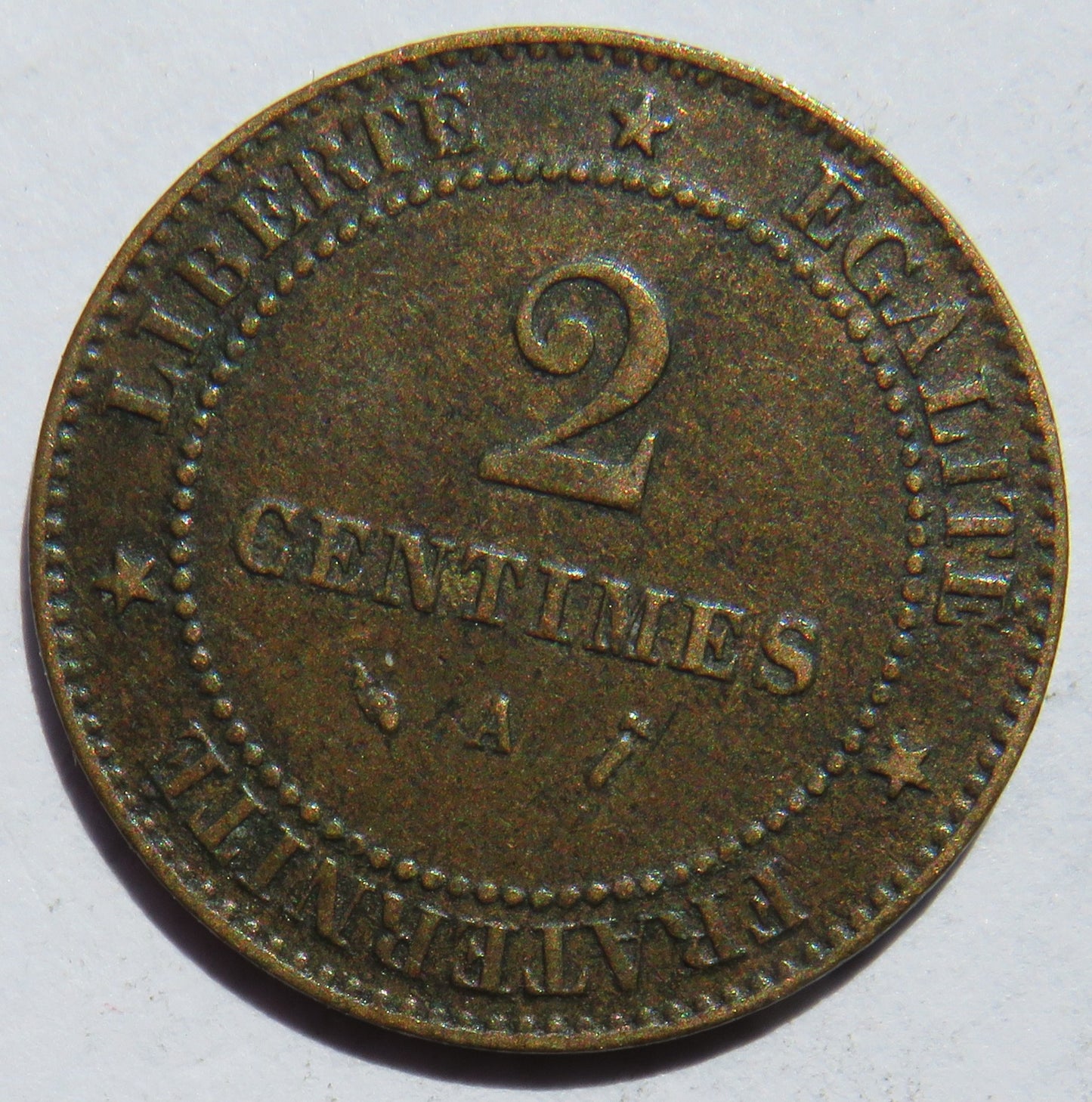 1889-A France 2 Centimes Coin