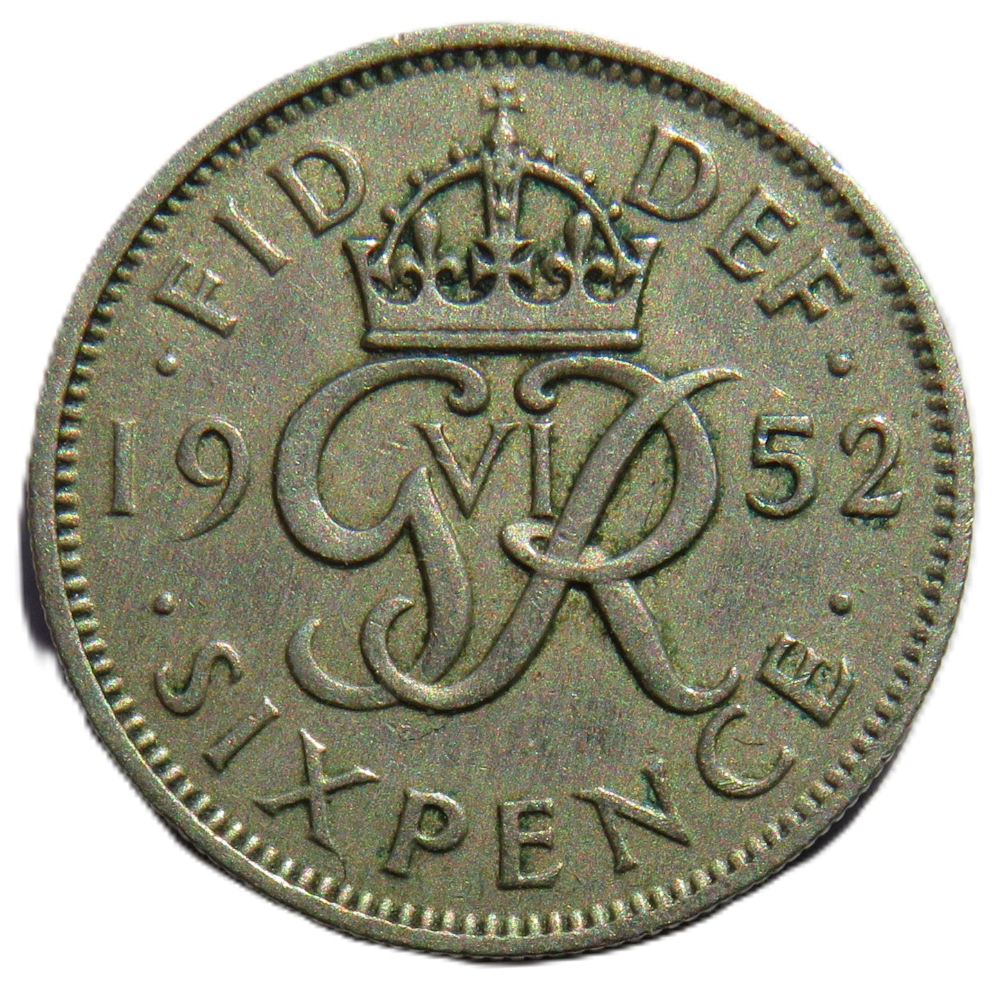 1952 King George VI Sixpence Coin Scarce Date - Great Britain