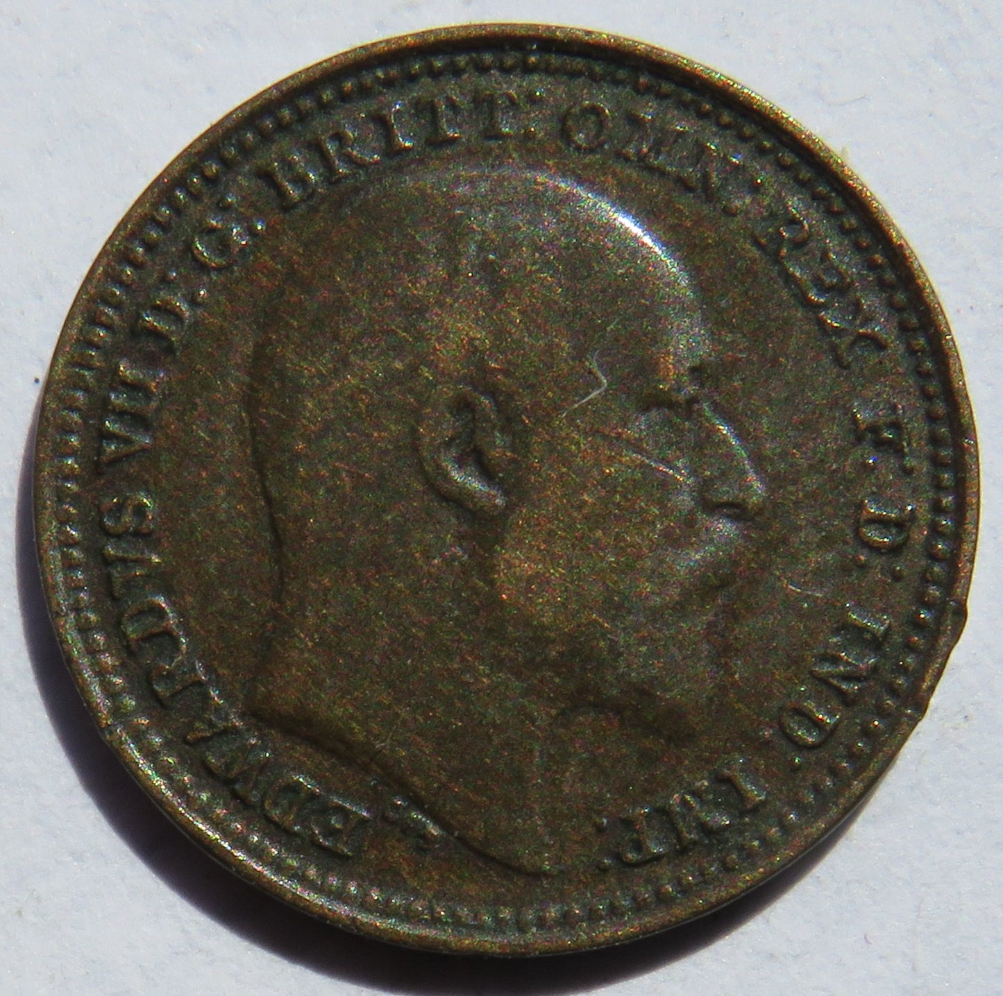 1902 King Edward VII 1/3 Farthing Coin For Use In Malta