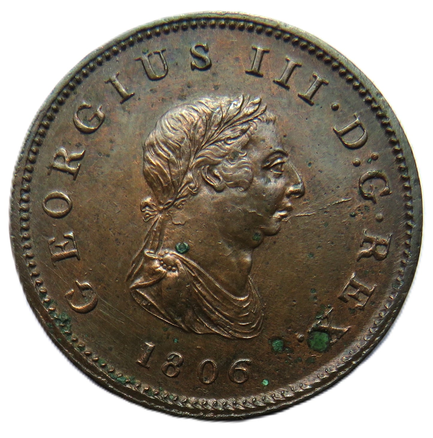1807 King George III Halfpenny Coin - Great Britain