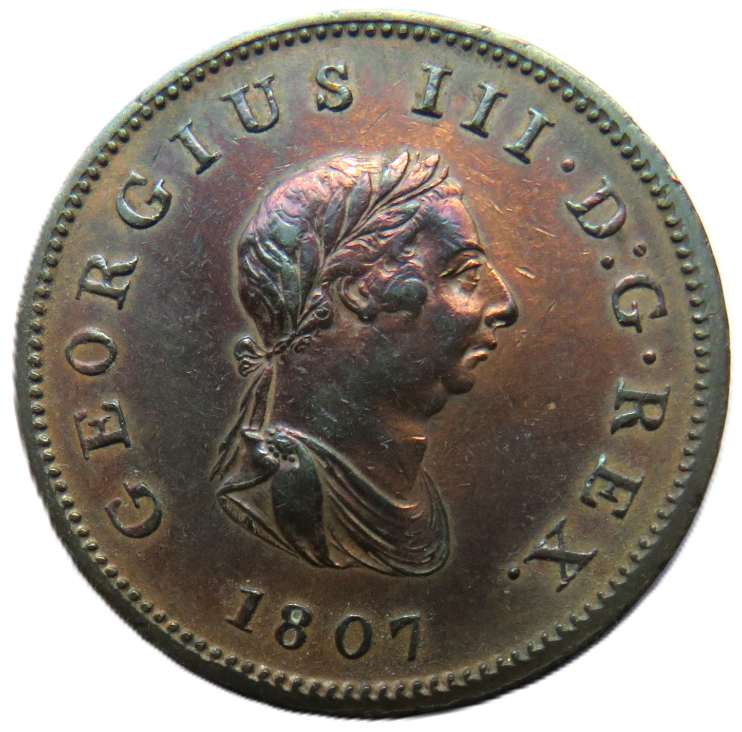 1807 King George III Halfpenny Coin - Great Britain