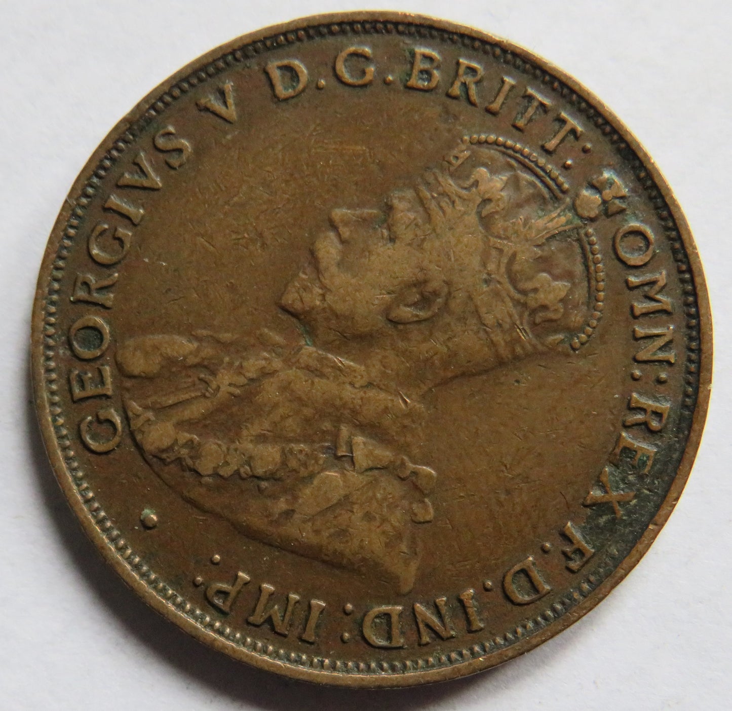 1916-I King George V Australia One Penny Coin
