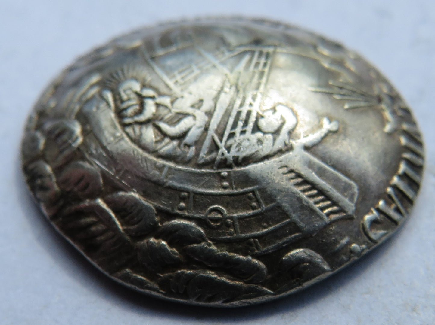 Antique Silver Fisherman's charm Medal / Token / St George