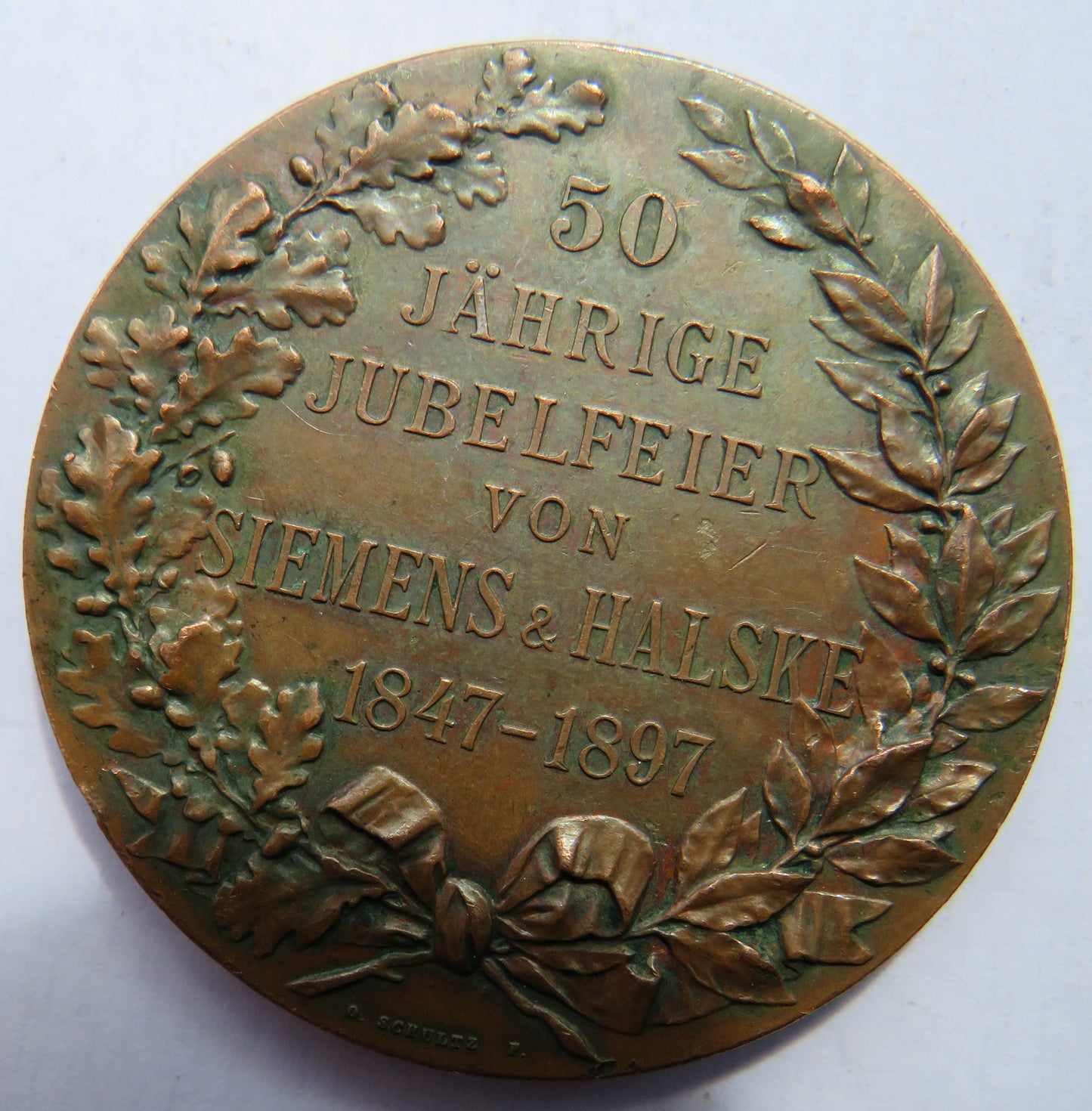 Werner V. Siemens Electrical Engineering German Medal by SCHULTZ 1897