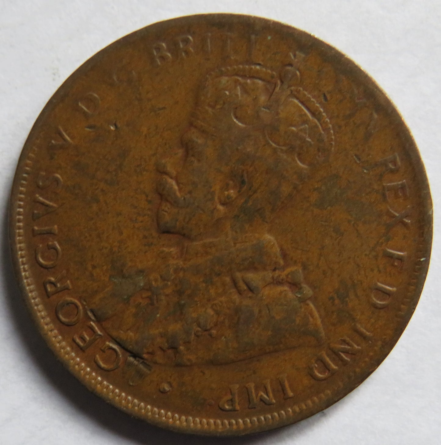 1927 King George V Australia One Penny Coin