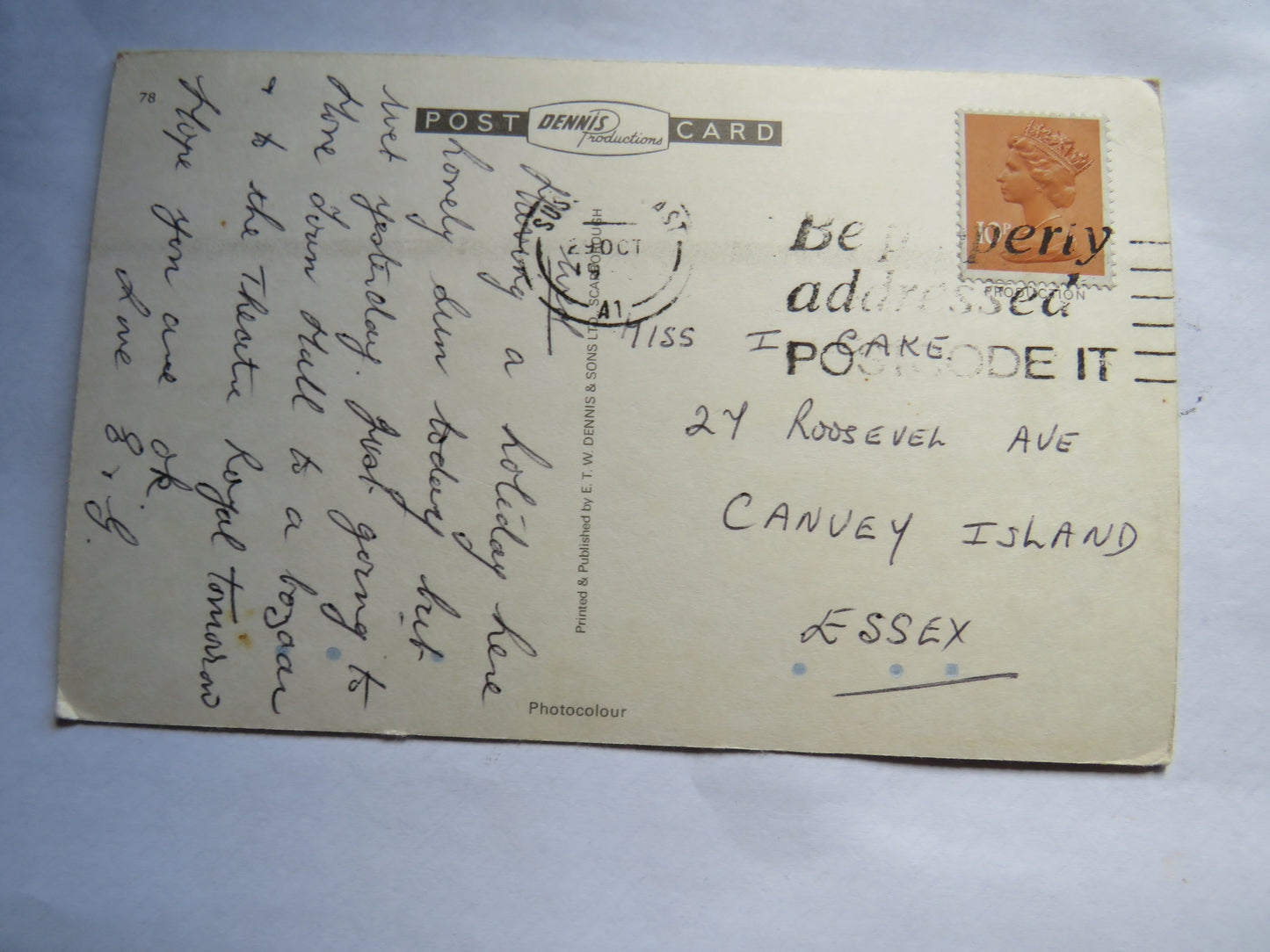 Vintage Postcard of Water Fountain, Seafront Park, Brighton