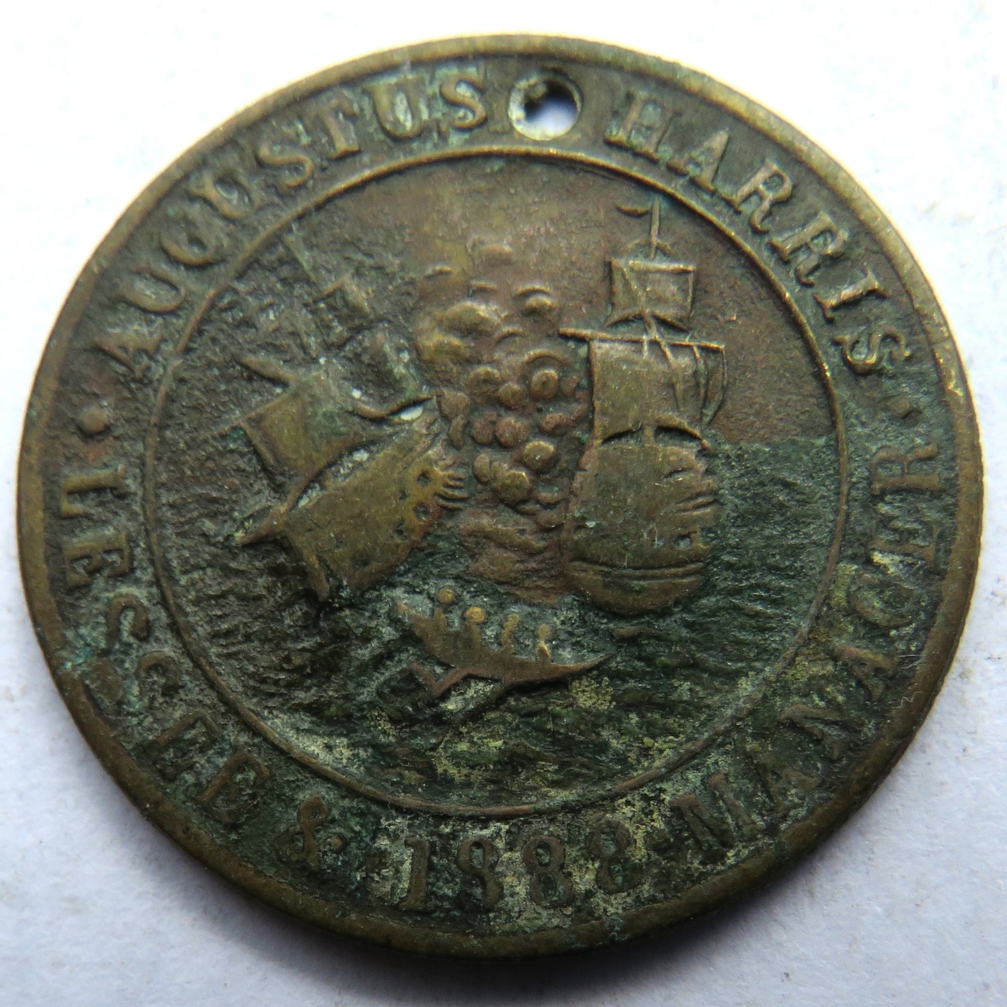 1588-1888 The Armada Drury Lane Theatre Token