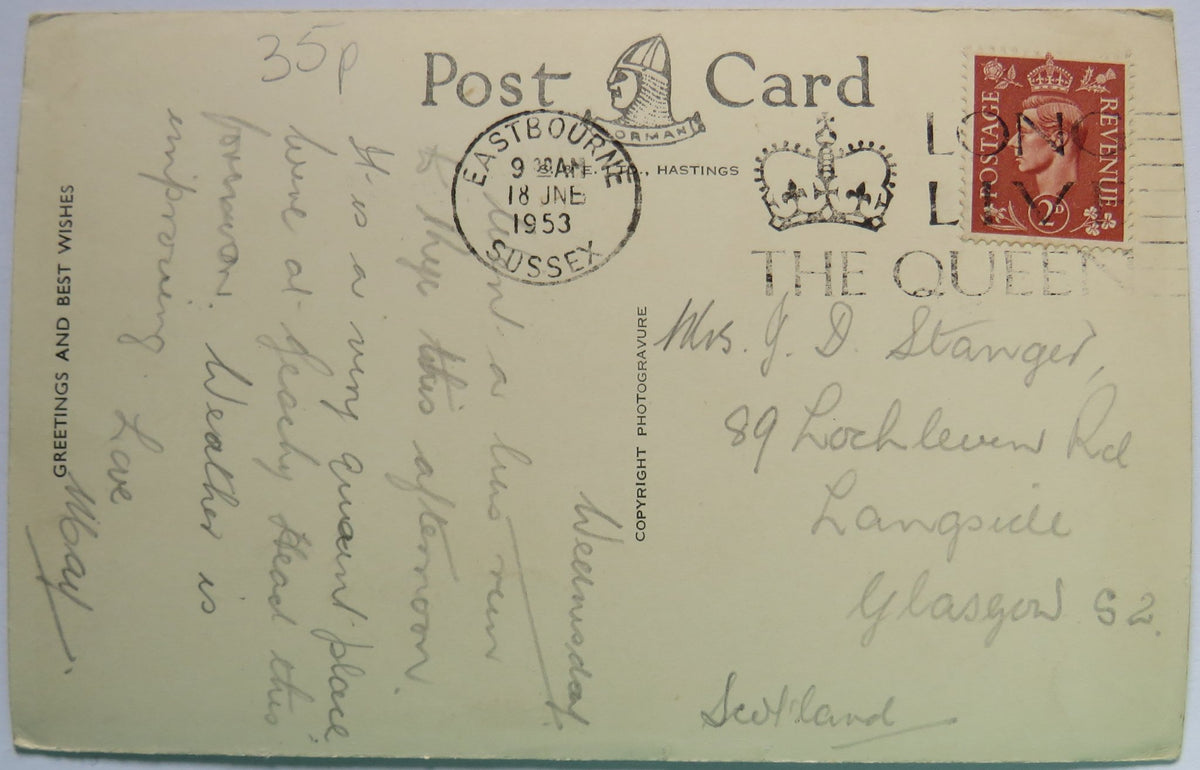 Vintage Multiview Postcard of Rye including Church, Watchbell Street and Landgate, 1953 image 2