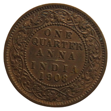 Load image into Gallery viewer, 1908 King Edward VII India 1/4 Quarter Anna Coin
