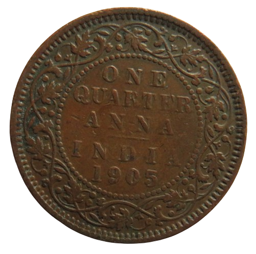 1905 King Edward VII India 1/4 Quarter Anna Coin