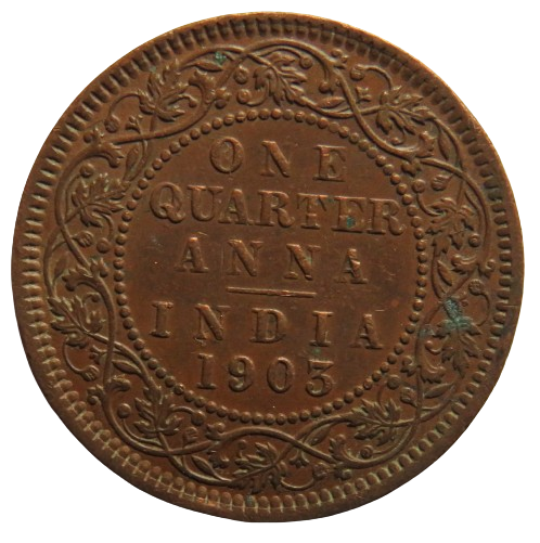 1903 King Edward VII India 1/4 Quarter Anna Coin 
