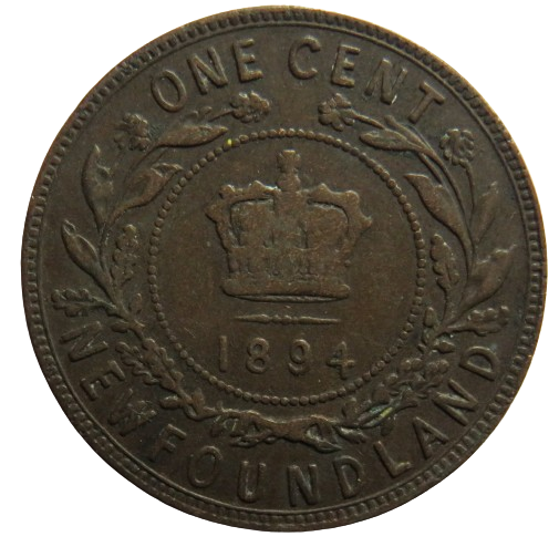 1894 Queen Victoria Newfoundland One Cent Coin