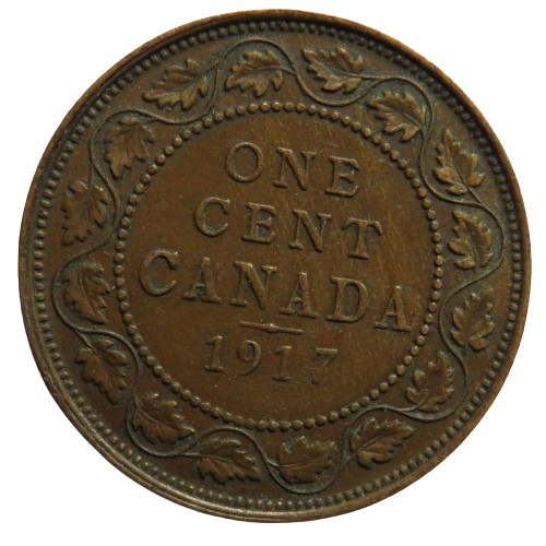 1917 King George V Canada One Cent Coin