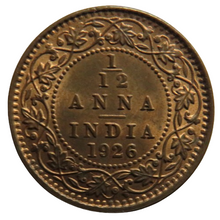 Load image into Gallery viewer, 1926 King George V India 1/12th Anna Coin
