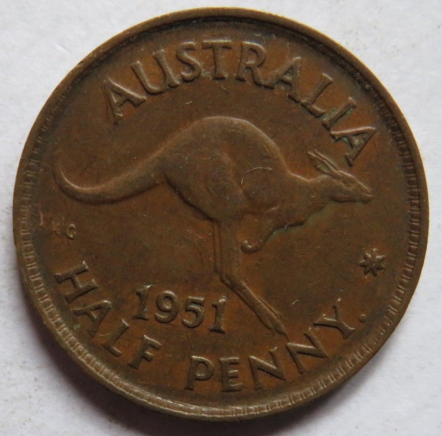 1951 King George VI Australia Halfpenny Coin