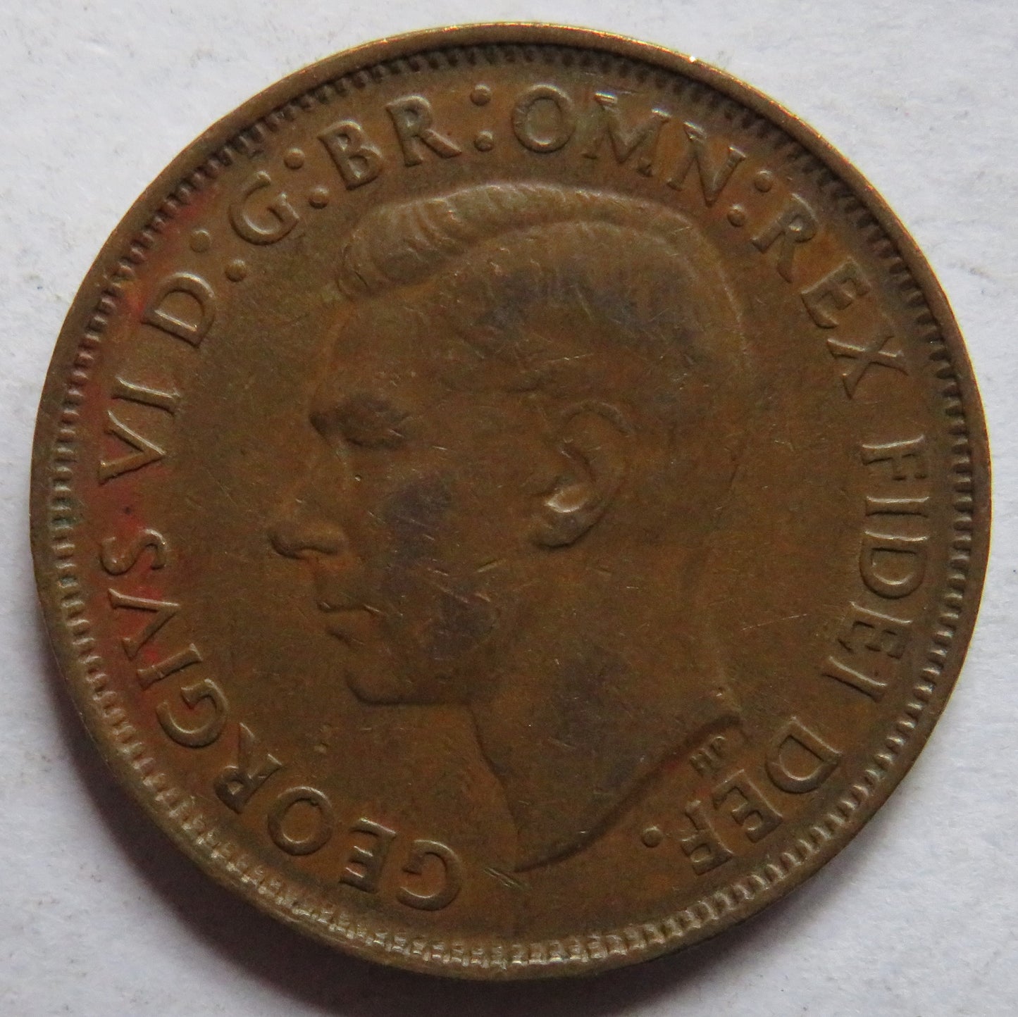 1951 King George VI Australia Halfpenny Coin